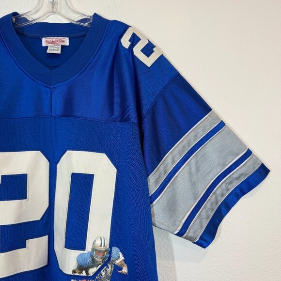 Mitchell & Ness Barry Detroit Lions Throwback Jersey Sanders Size 54 NFL Blue - Picture 6 of 9